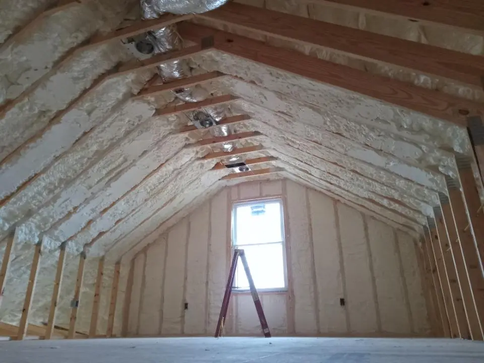 Spray foam roofing application for Crawl Space Insulation project in Freeport